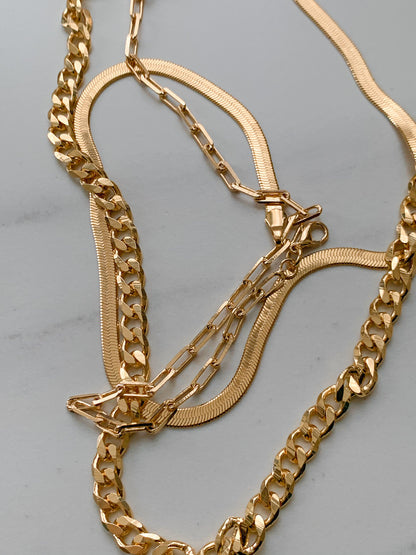 scarlet and saige koech curb chain necklace 18k gold filled