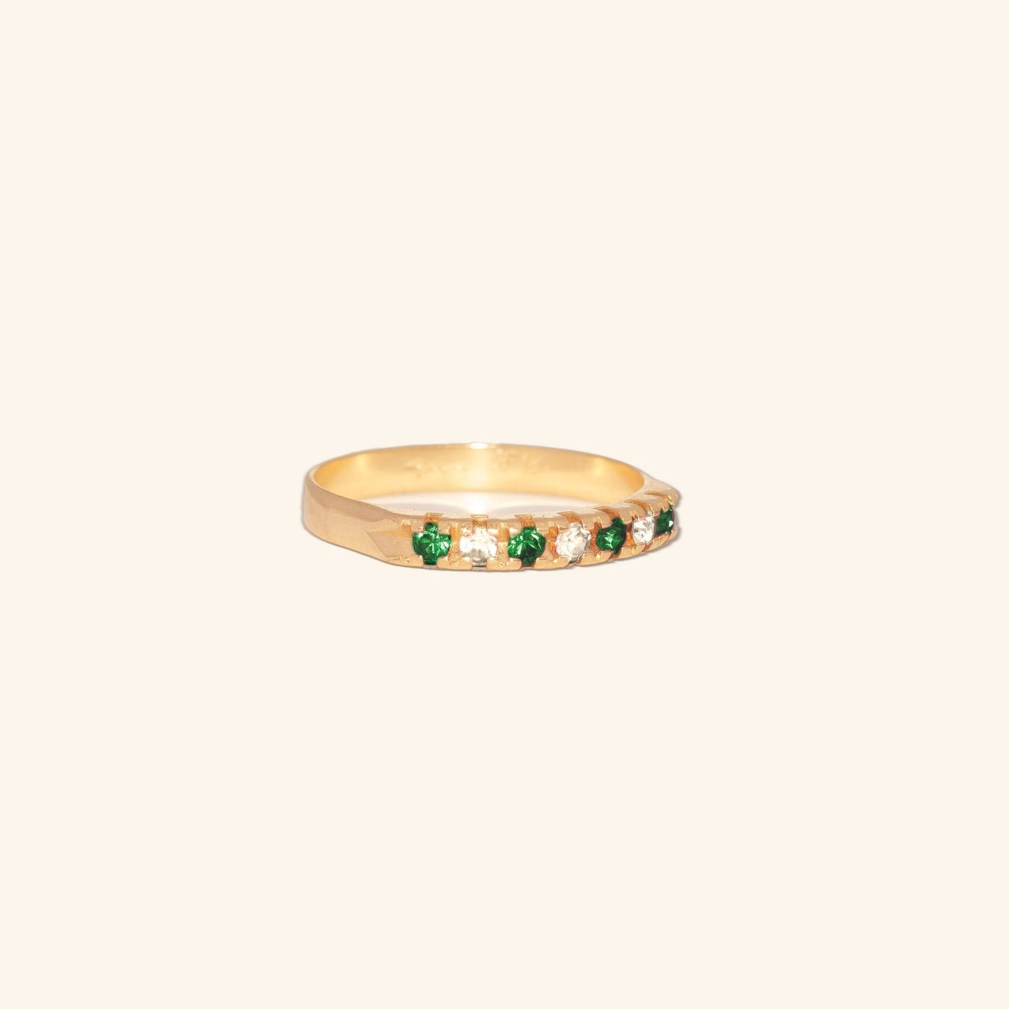 scarlet and saige bella white emerald  cz ring 18k gold filled