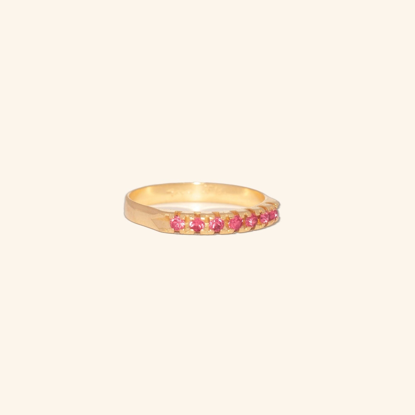 scarlet and saige bella pink cz ring 18k gold filled