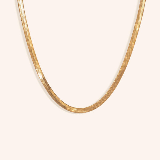 scarlet and saige herringbone fluidity choker necklace 18k gold filled