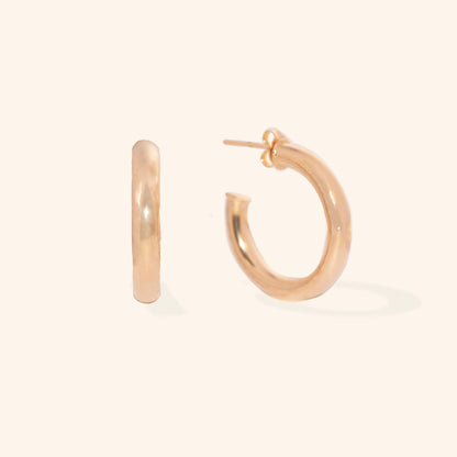 scarlet and saige lily chunky hoop earrings 18k gold filled