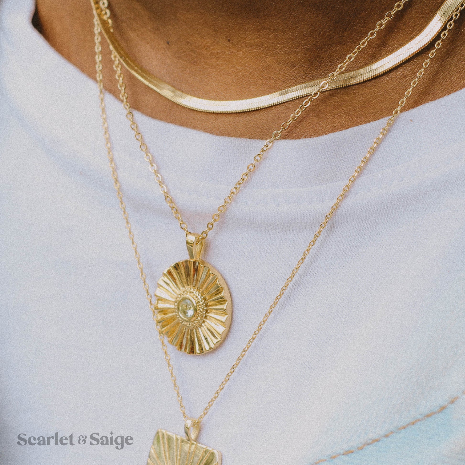 Fluidity 18k Gold Plated Herringebone Choker Necklace - Scarlet & Saige Jewellery Nairobi, Kenya